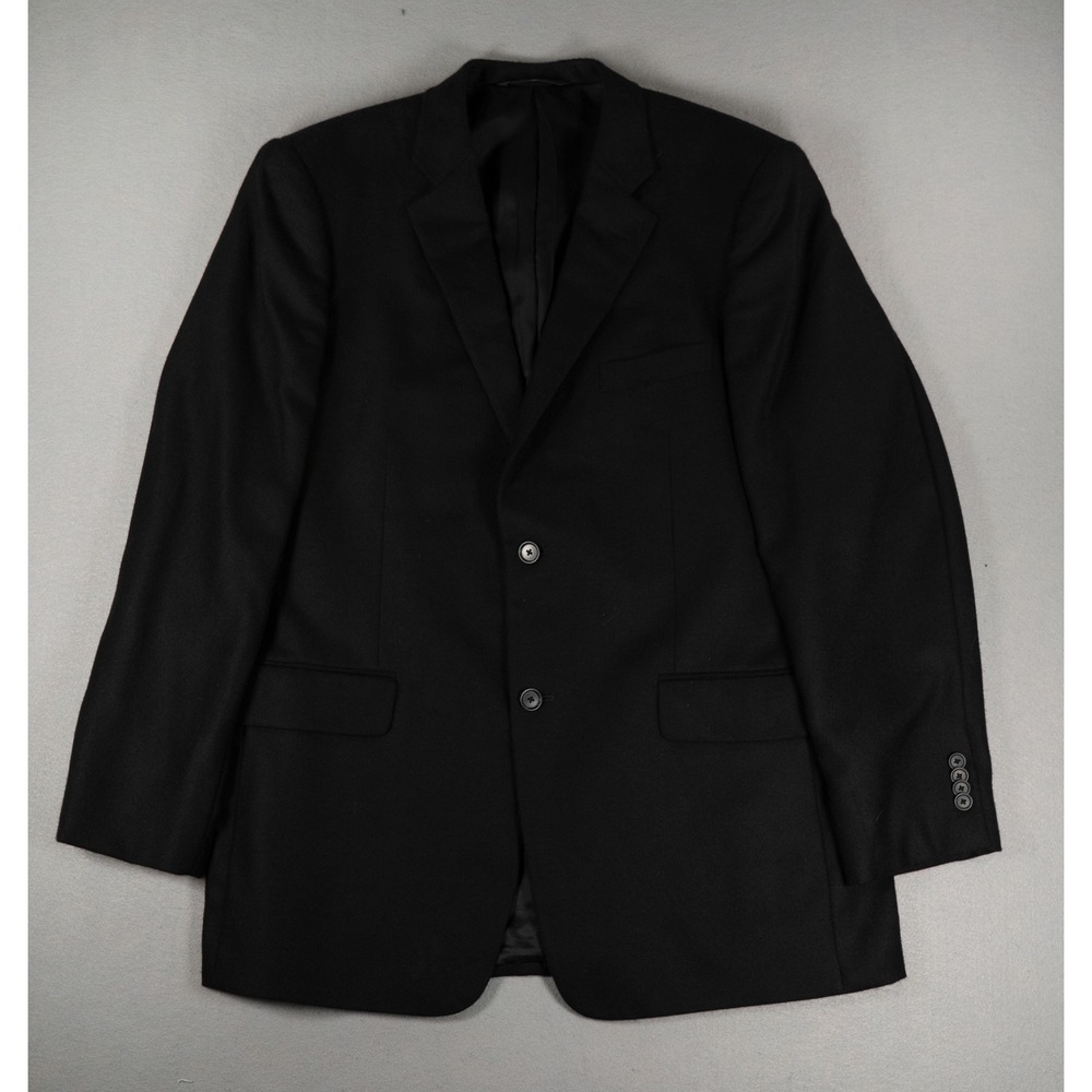 John W Nordstrom Mens Blazer Loro Piana 100% Cashmere Black 44L Sport Coat